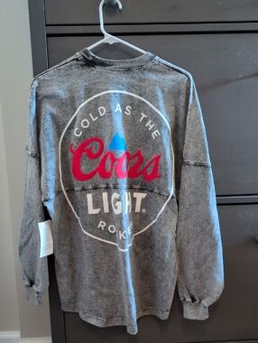 Coors Light Men’s Distressed Spirit Jersey Long Sleeve Tee NWT
